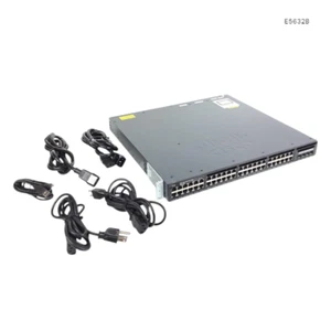 Cisco Catalyst 3650 WS-C3650-48PS-E 48 PoE+ 4X1G Network Switch w/PSU E5632B - Picture 1 of 16