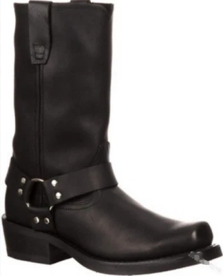 Mens Boots Kinght PU Leather Cowboy Shoes Casual Block Heels Mid-top Top Plus 48 - Image 1 of 4