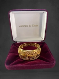 Pulsera De Colección Camrose&Kross Colección Jaqueline Kennedy Cristal Elefante Bisagras - Imagen 1 de 12
