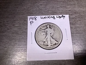 1918-Walking Liberty Silver Half-Dollar-020225-70 - Picture 1 of 4