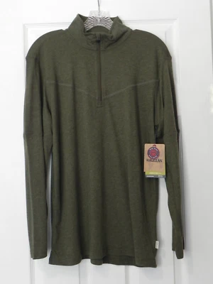 Magellan Men's Size S Classic Fit Green Color 1/4 Zip Mock Neck LS Shirt BNWT - Image 1 of 2