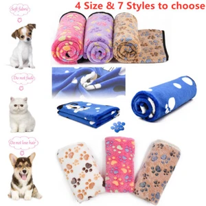 Soft Warm Pet Blanket Cat Dog Puppy Bed Mat Paw Print Sofa Cushion Sleep Mat - Picture 1 of 36