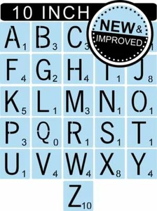 Scrabble Stencils Kit - Reusable Stencils - For 10 Inch Tiles- Sign Painting - Picture 1 of 6