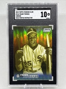 2023 Topps Stadium Club Chrome Frank Thomas #126 Gold Minted Refractor SGC 10 GM - Picture 1 of 2