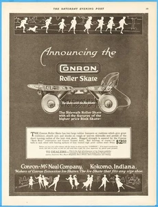 1917 Conron McNeal Skate Company Kokomo Indiana acera pista de patinaje anuncio impreso - Imagen 1 de 1
