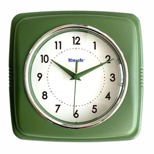 9 Zoll Retro quadratische Wanduhr - batteriebetrieben leise nicht tickend Decorati - Bild 1 von 7