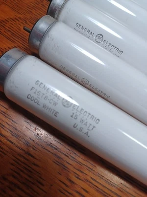 2x GE F15T8/D 15W T8 6500K 18" Fluorescent Linear Light Bulb Sylvania F15T8/D JG - Image 1 of 2