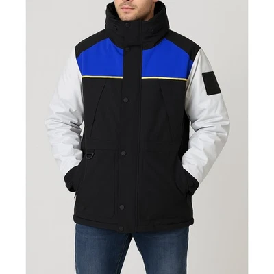 Chaqueta de esquí Kanuk Ski-Doo para hombre colorblock negra azul blanca esquí snowboard talla LG Foto 1 de 4