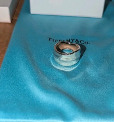 Tiffany & Co. Природа Серебряный свернутый лист надежном широкая лента кольцо размер 5 - Изображение 1 из 4