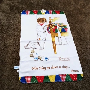Vtg Norman Rockwell Throw Blanket NOS Boys Town Prayer Saving Children  (LB) - Picture 1 of 7