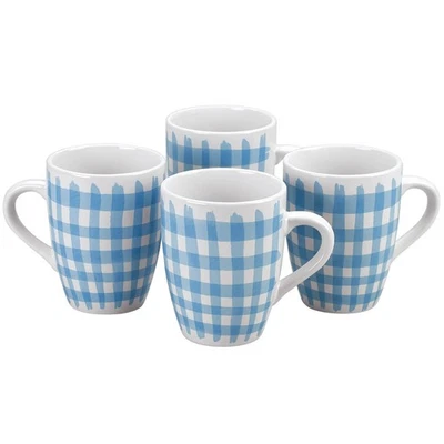 Juego de 4 tazas Blue Gingham de William Roberts Foto 1 de 3