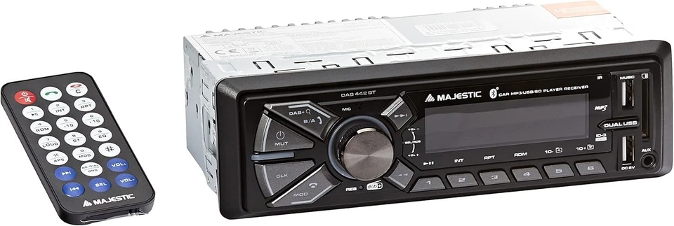AUTORADIO 1 DIN DAB+ FM BLUETOOTH VIVA VOCE USB MP3 AUX 180W MAJESTIC DAB 442 - Immagine 1 di 4