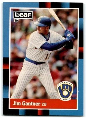 1988 Leaf Jim Gantner Milwaukee Brewers #161 - Image 1 of 2