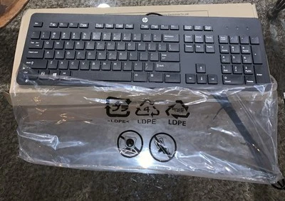 3 NEW HP Keyboard Business Black Slim Style USB Windows Enhanced P/N 803181-001 - Image 1 of 4