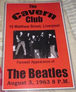 BEATLES 1963 CAVERN CLUB FAREWELL APPEARANCE REPLICA CONCERT MUSIC POSTER - Picture 1 of 2
