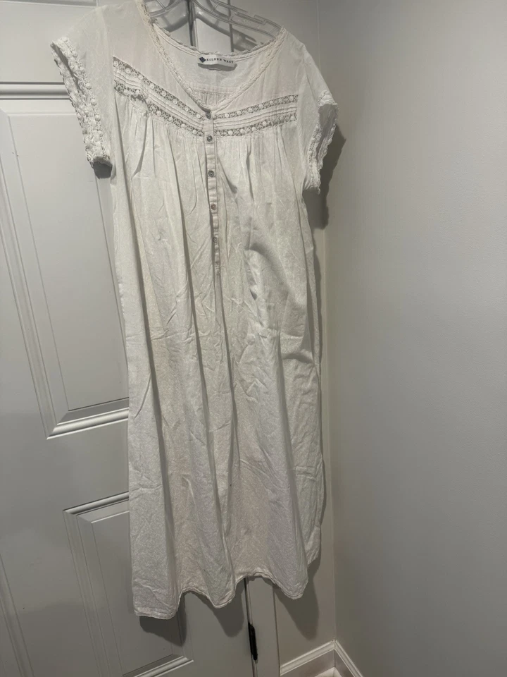 Camisón largo vintage Eileen West para mujer sin mangas tonal cachemira desplazamiento M Foto 1 de 4
