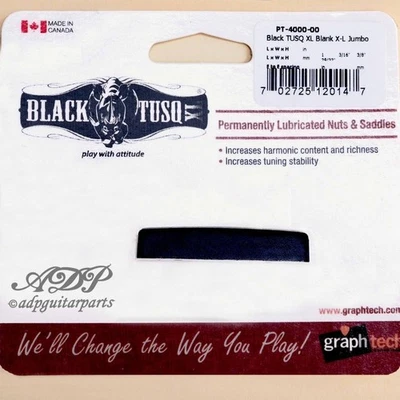Capotasto Graph Nero Tech Tusq PT-4000-00 Non Foro Jumbo XL Acustica Blank Nut - Immagine 1 di 3