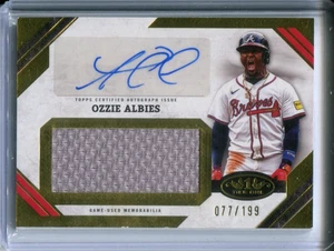 2025 TOPPS TIER ONE OZZIE ALBIES GAME-USED MEMORABILIA AUTO 077/199 - Picture 1 of 2