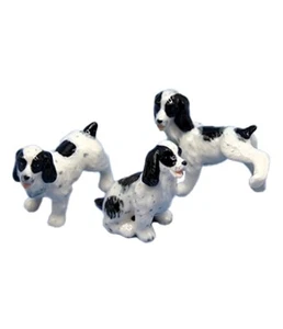 Dolls House 3 Spaniels Sitting Standing Leg Up Pet Dogs Miniature Accessory 1:12 - Picture 1 of 7