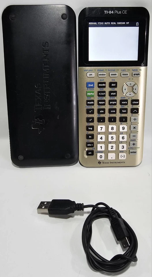 Texas Instruments TI-84 Plus CE Graphing Calculator Gold w/ Cover & USB - TESTED - Image 1 of 4