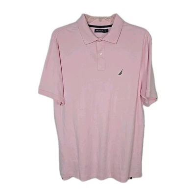 Camisa polo masculina manga curta rosa NAUTICA tamanho LT - Imagem 1 de 4