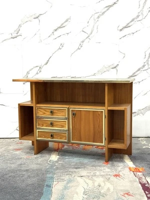 Consolle Design Scandinavo Geometrico Anni ‘70 In Legno Modernariato - Immagine 1 di 4