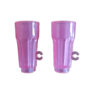 2x Barbie Doll Pink Tumbler Drinking Cup Kitchen Accessory Diorama Miniature Lot - Bild 1 von 3