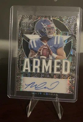 🏈 2022 Leaf #D 5/5 Metal Draft Armed & Dangerous Snake Wave Matt Corral Rookie - Image 1 of 2