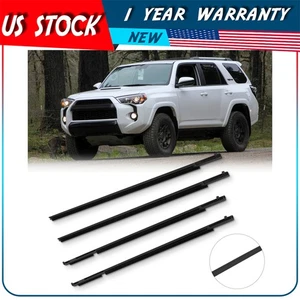 Fits 2010-2021 Toyota 4Runner 4x Door Belt Molding Weatherstrip Front+Rear - Picture 1 of 8