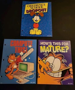 Garfield Trapper Keeper Mead Portfolio Jim Davis, 3 Stück - Bild 1 von 12