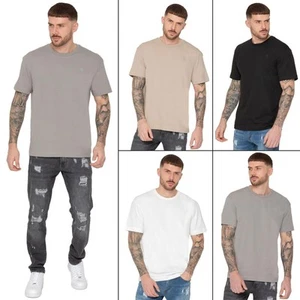 Mens Oversized T-Shirt Enzo Crew Neck Cotton Classic Top - Picture 1 of 34