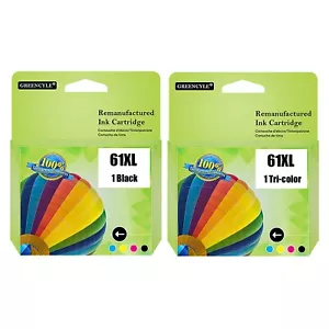 2 pezzi inchiostro per HP 61 XL 61XL Deskjet 1010 1011 1012 1000 1050A 3052A 3056A 3054A - Foto 1 di 10