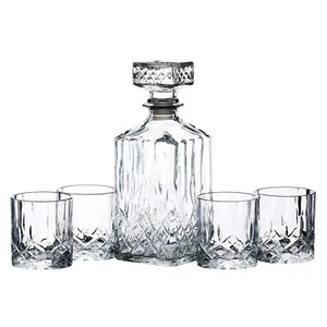 Whiskey Decanter Glasses Cut Glass Tumblers Set 900ml Glassware Gift - Picture 1 of 6