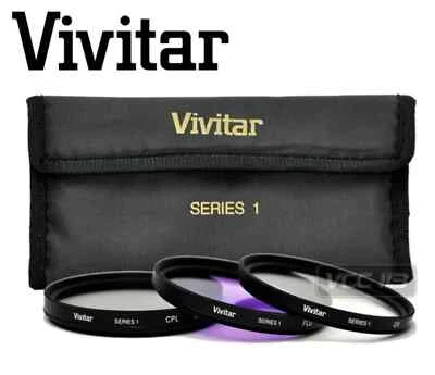 Vivitar Multi-Coated Camera Filter Kit UV CPL FLD Wallet included 52 55 58 67mm - Image 1 of 4