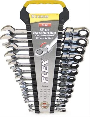 Juego de llaves de trinquete Titan Tools 17366 13 piezas SAE Flex Foto 1 de 2