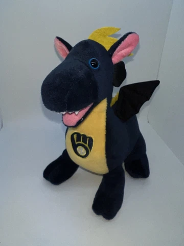 Milwaukee Brewers Stuffed Plush Dragon Animal Baseball MLB Blue Gold  B25 Cover