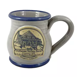 Deneen Pottery DeHaven Valley Farm Country Inn Westport California Blue Trim Mug - Picture 1 of 5