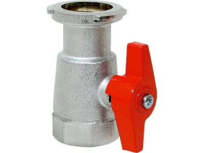 Pumpenflansch Kugelhahn 1'' mit Schwerkraftbremse vernickelt PN 16 - Bild 1 von 2