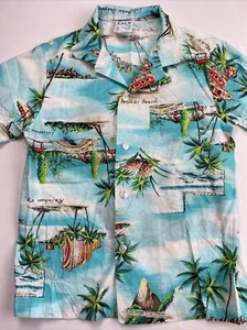 Vtg 60s 70s KALA KASUALS Hawaiian Shirt Boys Med (10) Short Sleeve - Picture 1 of 6