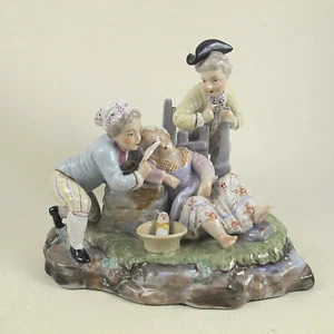 Carl Thieme Potschappel German Porcelain Figurine Group Mischievous Boys Tickle - Picture 1 of 12