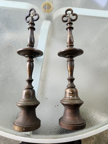 PAIR Antq Brass GOTHIC CHAIN PENDANT Single Light FIXTURES 3-1/2" FITTER  CHURCH Cover