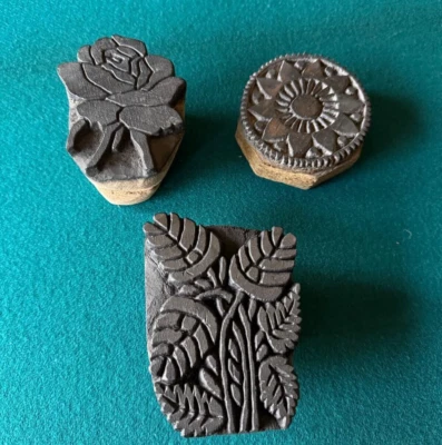 Bloque de tela sello impresión de tela de madera, impresión de tela antigua, tela Foto 1 de 4