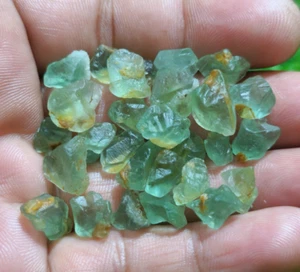 Making 30 Pcs Lot Natural Green Fluorite Raw 8-13 mm Loose Gemstone For Jewelry - Picture 1 of 7