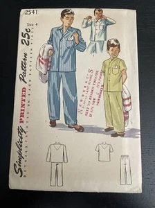 Vintage Simplicity Pattern 2541 Boy's Pajamas Sewing Pattern Size 4 Cut - Picture 1 of 2