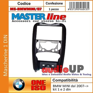 MASCHERINA AUTORADIO 1 DIN BMW MINI DAL 2007 IN POI. KIT UN DIN E DUE DIN - Foto 1 di 1