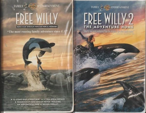 1993 FREE WILLY & 1995 FREE WILLY 2 The Adventure Home VHS Movie Bundle 2 Movies - Picture 1 of 3