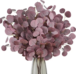 6Pcs Artificial Faux Eucalyptus Stems Fake Eucalyptus Branches Eucalyptus Leaves - Picture 1 of 6