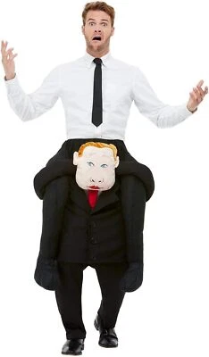 Smiffys 50782 Piggyback Comrade Costume, Men, Black, One Size - Image 1 of 3