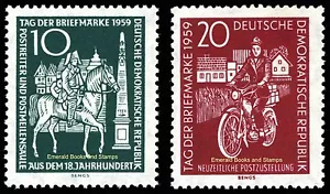 EBS East Germany DDR 1959 - Stamp Day - Postal Workers - Michel 735-736 - MNH** - Picture 1 of 3