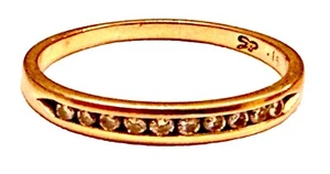 14K Yellow Gold Band 0.15 TCW Diamonds Size 7.25 3mm Ring 1.67 Grams - Picture 1 of 3